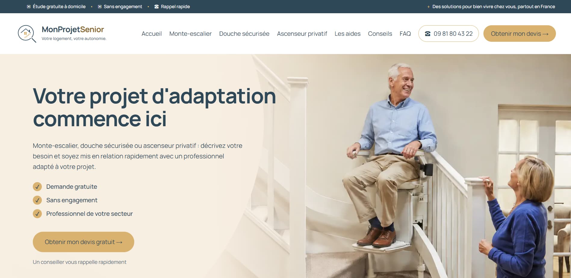 Aperçu du projet Mon Projet Senior